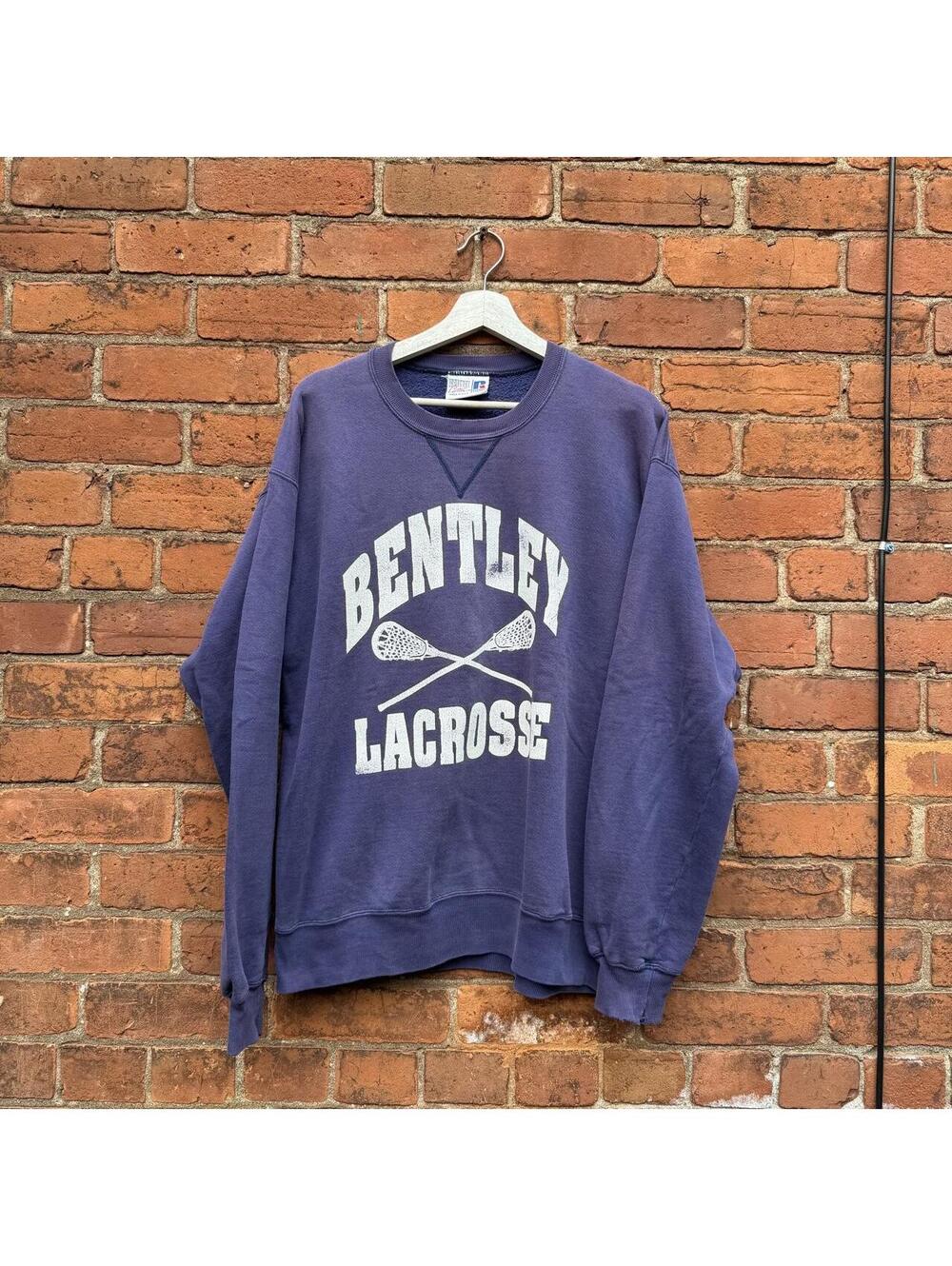 vintage Bentley lacrosse Russell athletic USA sweatshirt 90s